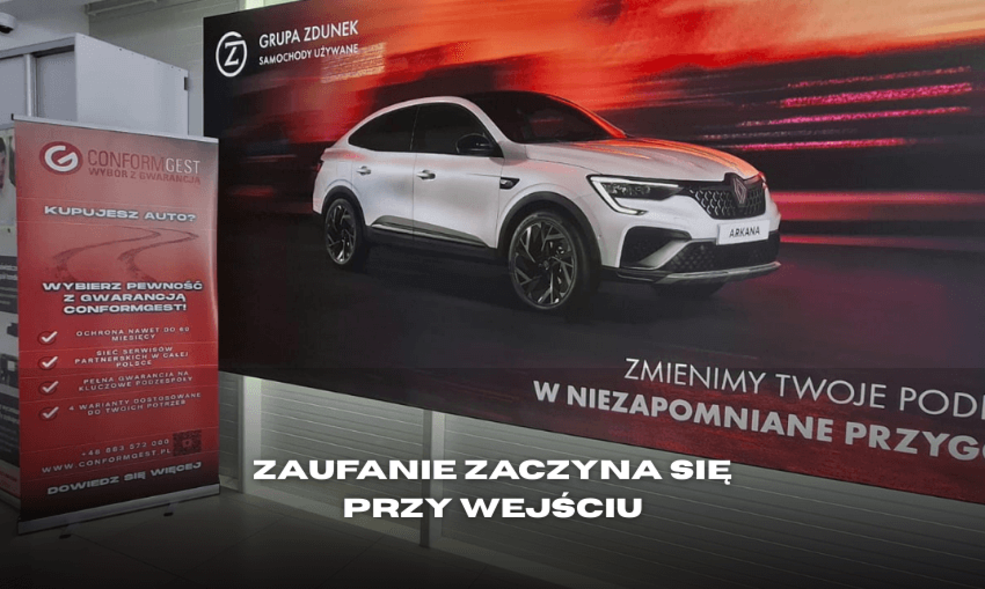 Materiały wspierające sprzedaż – widoczna gwarancja już od progu.